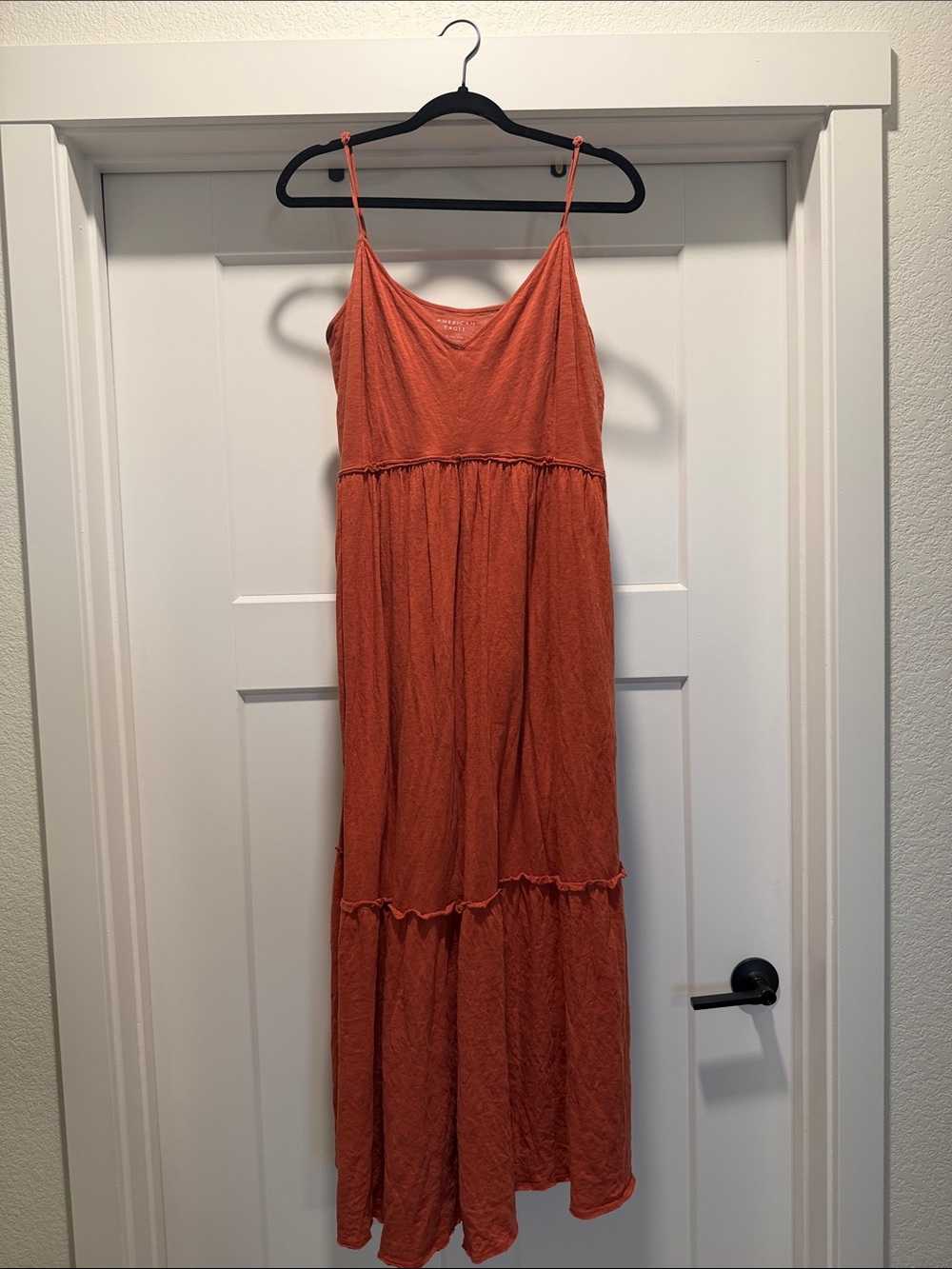 American Eagle Outfitters Spaghetti-Strap Maxi Dress - Rust
